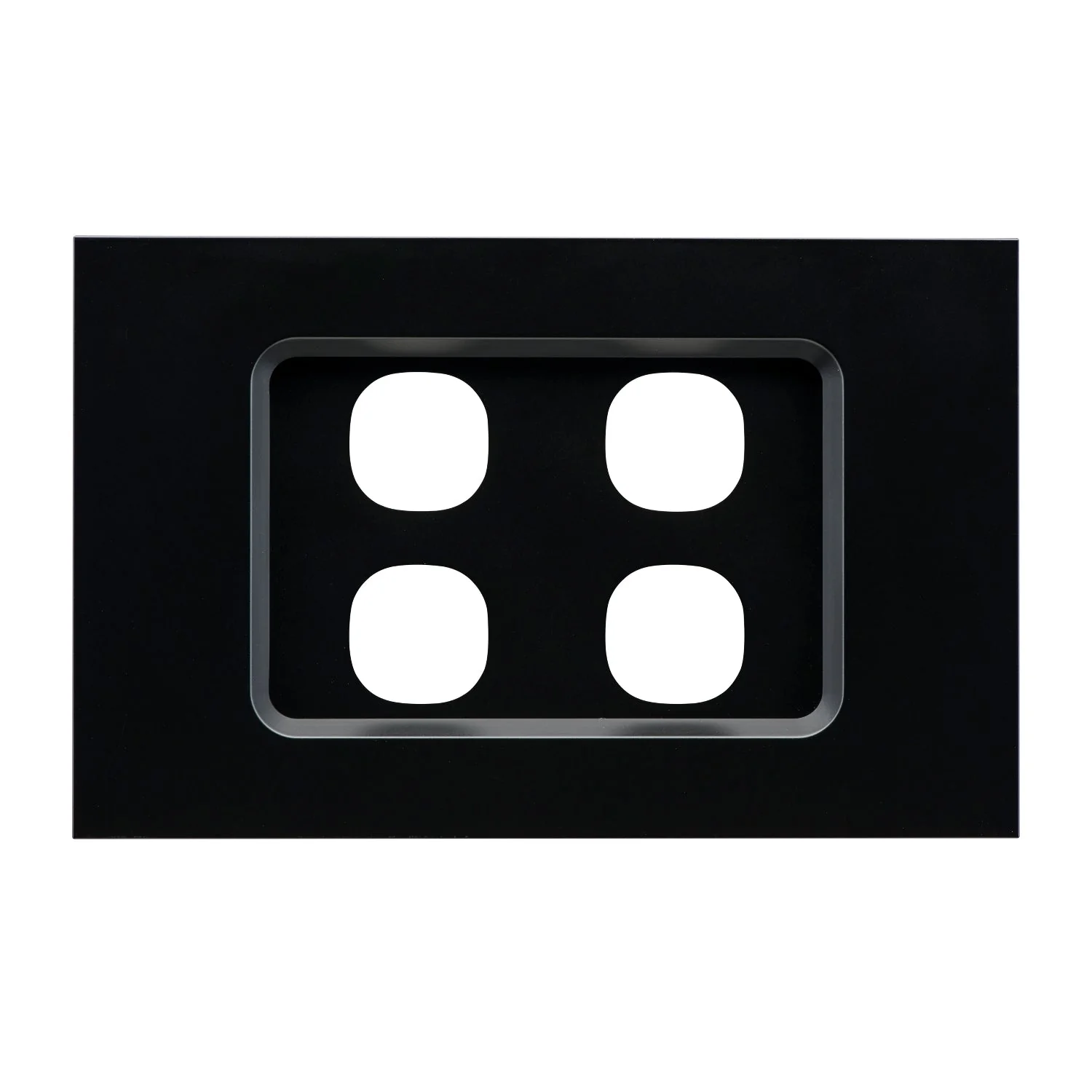 Clipsal Saturn Zen 4 Gang Comms Grid & Plate Assembly, Matt Black