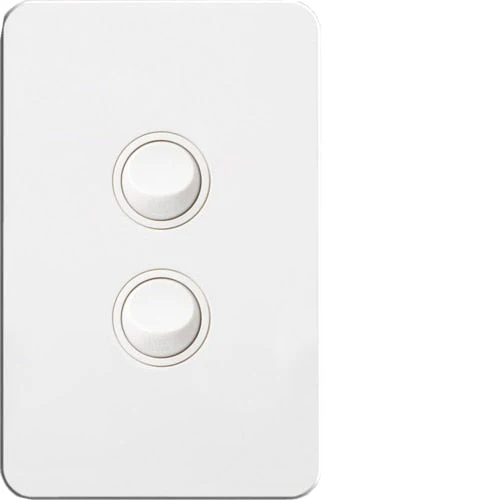 Hager Silhouette 2 Gang Complete Switch, Available in 3 Colours - Image 2