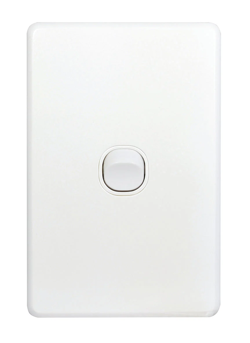Flat Cat Slimline 1 Gang Complete Switch, Available in 4 Colours