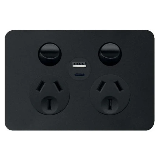 Hager Allure Double Powerpoint 10a With Type A&C USB Charger, Available in 3 Colours - Image 3