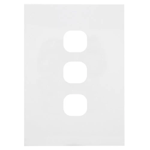 Hager Finesse 3 Gang Hybrid Grid & Plate Only, Available in 3 Colours