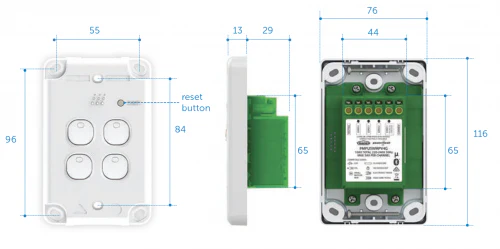 Powermesh 4 Button Multi Purpose Switch Vertical - Image 3