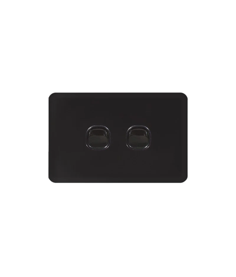 Senoa Simple Horizontal 2 Gang Switch, Available in 2 Colours - Image 2