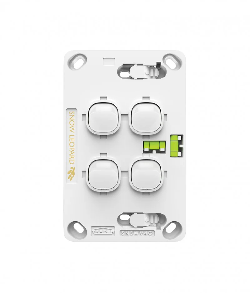 Snow Leopard 4 Gang Vertical Switch, Available in 4 Colours - Image 3