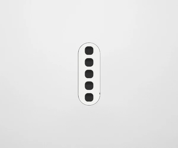 ZETR 13 Flush 5 Gang Switch Grid, Available in 2 Colours